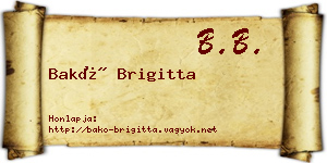 Bakó Brigitta névjegykártya